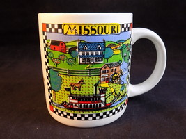 12oz COFFEE MUG MISSOURI White Porcelain  w/ Missouri Trivia 1992  - $9.89