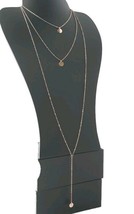 Minimalist 3 PC Long Goldtone Chain Small Round Medallion Sophisticated #JC-1 - £11.51 GBP