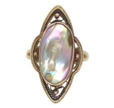Antique 10k Yellow Gold Natural Shell Blister Ring Size 5.5 Jewelry (#J7... - $430.65