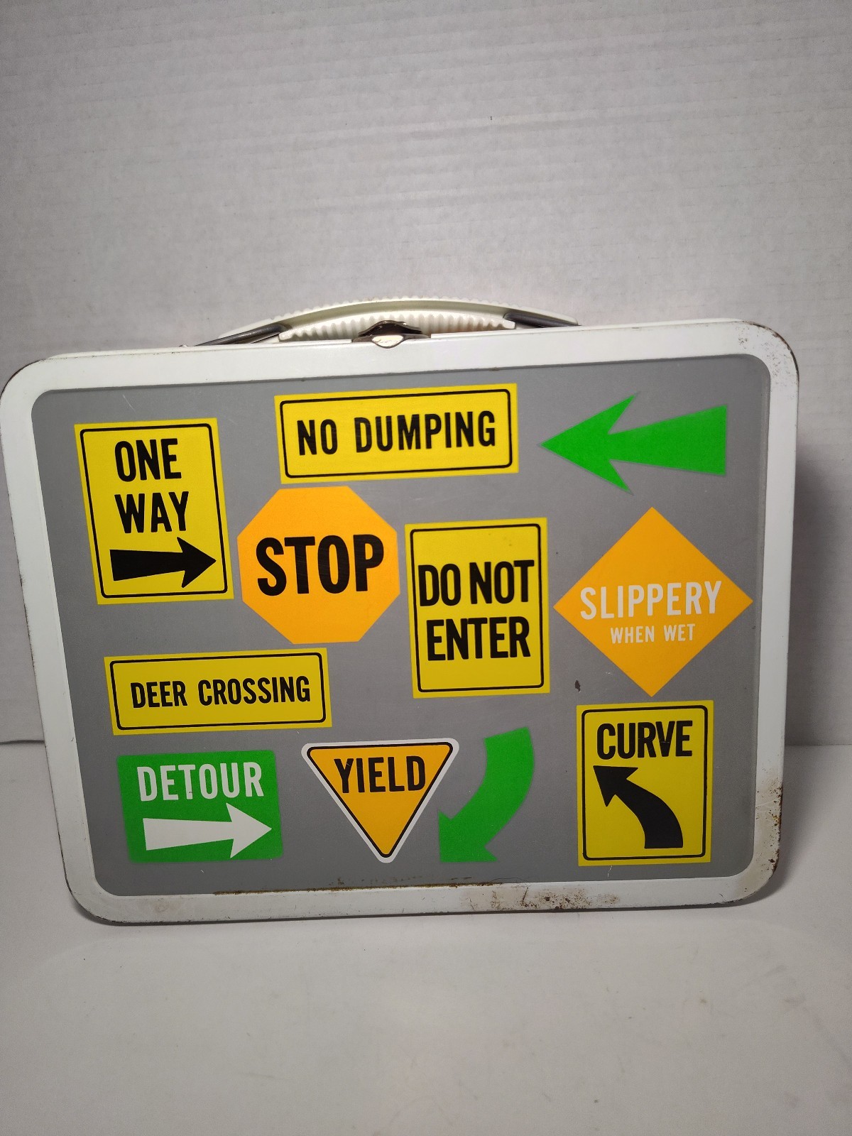 Vintage 1972 Highway Signs Metal Lunchbox Ohio Art No Thermos  SEE PICS ... - $34.64