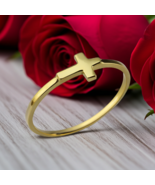 Gold Sideways Cross Stacking Ring Women Solid 10K/14K Yellow or White Gold - $2,390.85 MXN+ Gold Sideways Cross Stacking Ring Women Solid 10K/14K Yellow or White Gold - $2,390.85 MXN+