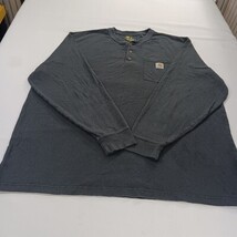 Carhartt K128 BLK Men's Original Fit Long Sleeve Henley Shirt Black Cotton 2XL image 15