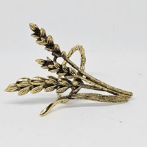 Set Of 4 Harvest Wheat Stalks Napkin Rings Brass Tone - $12.99