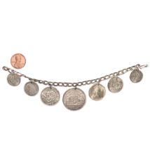 Vintage Worldwide Assorted Silver Coin Bracelet - £235.42 GBP