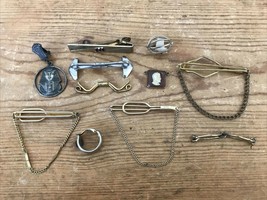 Vintage Mid Century Antique Mixed Lot Brass Metal Tie Clips Anson Swank ... - £23.52 GBP