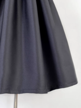 Black A-line Pleated Taffeta Skirt Outfit Women Plus Size Glossy Midi Skirt  image 3