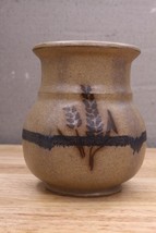 Vintage Studio Art Pottery 1970s MCM Mid Century Wheat &amp; Water Design Vase Pot - £22.99 GBP