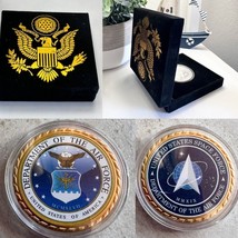 United States Space Force Department Of The Air Force Challenge Coin With Case - £15.73 GBP