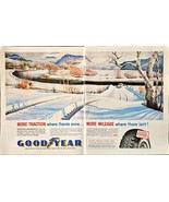 GOOD YEAR TIRES - Dual Ad - More Traction -More Milage Winter Snow-1961 ... - $22.97 CAD