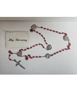 Pope John Paul II Rosary Ruby Red Crystal Glass Beads w/Pouch 2005 Comme... - $19.79