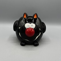 Halloween Black Cat Face Ceramic 5&quot;  Votive Candle Holder Decor - £11.62 GBP