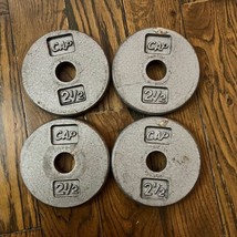 Set [4] 2.5 lb Vintage Cap Pancake Style Weight Plates Standard 1&quot; Barbell 2 1/2 - £23.84 GBP