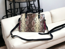 Jessica Simpson Snakeskin Red Black White Large Handbag Purse Shoulder Bag - £36.64 GBP
