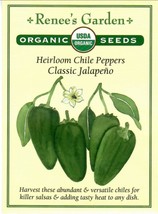 Best Pepper Classic Jalapeno Organic Vegetable Seed Renee&#39;S Garden  - $11.64 CAD