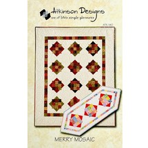 Merry Mosaic Quilt and Table Runner PATTERN Atkinson Designs Makes 6 Quilt Sizes - $8.99