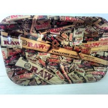 Raw Mixed Collage Metal Rolling Paper Cone Tray 11X7 See Pictures - $9.49