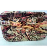 Raw Mixed Collage Metal Rolling Paper Cone Tray 11X7 See Pictures - £7.45 GBP