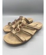Minnetonka Sandals Brown Leather Strap Slip On Slide Womens Size 9 - $293.55 MXN