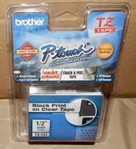 Brother P-Touch TZ-131 Durable Laminated 1/2" Black Print On Clear Tape 221D - £5.98 GBP