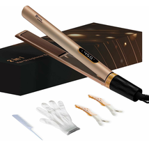 Flat Iron Hair Straightener and Curler-5 Temp, Fast Heating, Wide Voltage NEW - £114.88 GBP