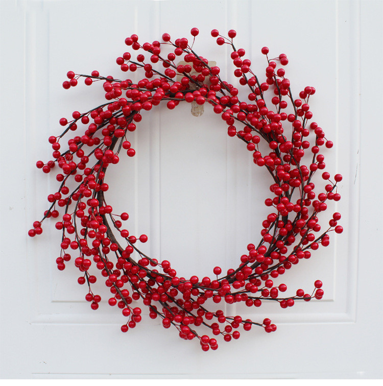 Christmas Berry Wreath Wall Hanging Door Decoration Home Decoration Farmhouse