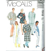 McCalls Sewing Pattern 7918 Wrap Robe Pajamas Adult Unisex Size S-L UNCUT - £8.62 GBP