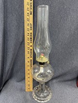 Antique Vintage Eapg Magnesium Glass Oil Lamp With Chimney And Burner 19”T - £43.42 GBP