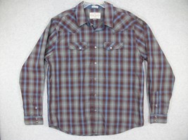 Cody James Men&#39;s Pearl Snap Shirt Long Sleeve Western Regular Fit Plaid XL - $18.77