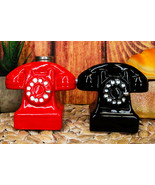 Retro Vintage Rotary Telephones Magnetic Ceramic Salt And Pepper Shakers... - $23.28 CAD