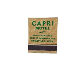 Vintage Matchbook Capri Motel Knoxville Tennessee Full Unstruck Advertising - $13.86