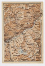1930 Vintage Map Of Vicinity Of Scuol Schuls Sent Ramosch Inn Switzerland - £15.08 GBP