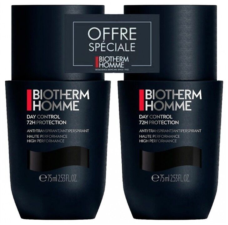 2 PACK Biotherm HOMME Day Control 72H Deodorant Roll-On Antiperspirant 75ml - $59.89