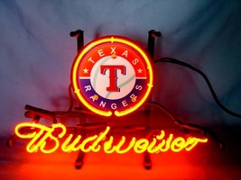 MLB Texas Rangers Budweiser 3D Neon Light Sign 12&quot; x 9&quot; - £155.84 GBP