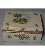 Made in Italy Ladies Vanity Porcelain Trinket Box With Hinged Lid - $13.65 CAD