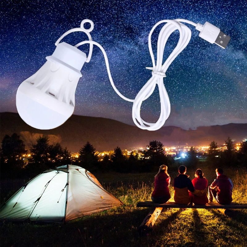 LED Lantern Portable Camping Lamp Mini Bulb USB Power Book Light Reading... - £9.10 GBP