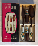 MCM Hostess Set Vintage Salt &amp; Pepper Salad Serving Florida Ornges 1960&#39;... - $19.34