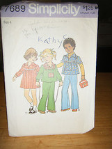 Simplicity 7689 Girl&#39;s Dress or Top &amp; Pants Pattern - Size 4 Chest 23 - $11.49