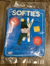 1982 Softies Snowman Skier #2104 Magnet Pinback Craft Kit - £7.16 GBP