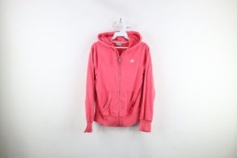 Vtg Nike Womens Small Distressed Travis Scott Mini Swoosh Full Zip Hoodie Pink - £55.35 GBP