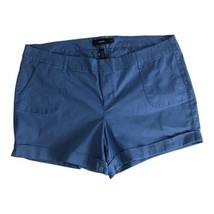 Torrid Womens Shorts Adult Size 26 Blue Cuffed Chino 5&quot; Inseam Pockets - $23.35