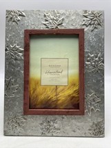 Sonoma Picture Frame Galvanized Metal Maple Leaves Farmhouse Homestead 4x6" NEW - $32.33