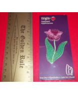 Craft Gift Thread Notion Wrights Pink Flower Stem Iron-On Fabric Appliqu... - $4.74