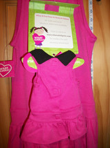 What A Doll Dress Set 6/6X Matching Girl Clothes Outfit Hanger Hot Pink & Black - £22.53 GBP