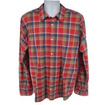 Patagonia Organic Cotton Long Sleeve Button-up Mens Shirt Size XL Red Blue Plaid - £26.43 GBP