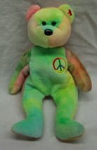TY Beanie Baby PEACE THE TIE-DYED TEDDY BEAR 8&quot; Bean Bag Stuffed Animal ... - $14.85