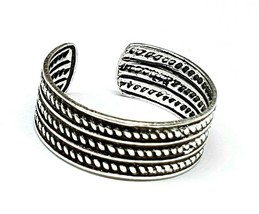 Toe Ring Celtic Rope 925 Silver Band Adjustable Saxon Style Braided Midi Ring - £11.79 GBP
