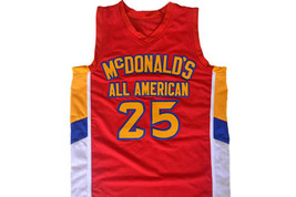 Derrick Rose #25 McDonald's All American Men Basketball Jersey Red Any Size image 1