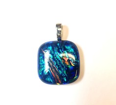 On The River Dichroic Fused Glass Pendant with Necklace - £19.07 GBP