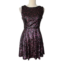 Hailey Logan Adrianna Papell Skater Party Dress 9/10 Pink Sequin Sleevel... - £39.11 GBP
