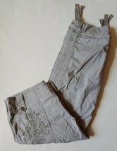 INC International Concepts Crop Capri Pants Womens Sz 2 Petite Gray Embelished - £17.34 GBP